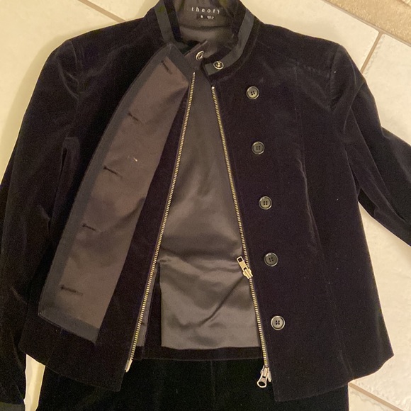 Theory Velvet Military Styled Pants Suit - Picture 3 of 16